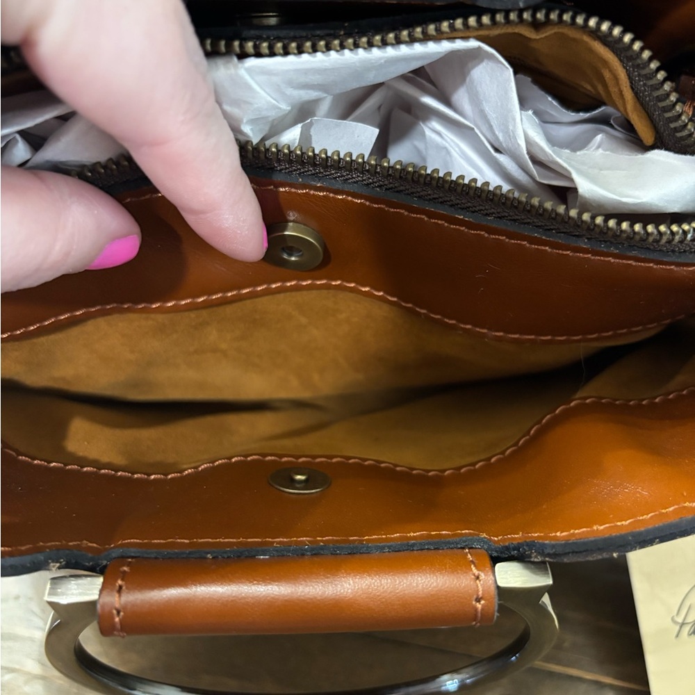 Patricia Nash Empoli Rose Tooled Leather Satchel - Picture 10 of 13